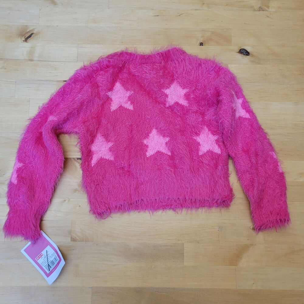 Girls Fuzzy Pink Sweater NWT Size XS